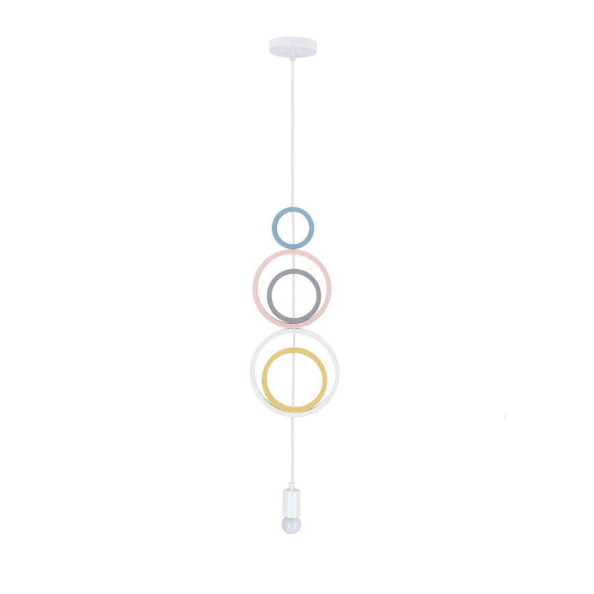 Otroška viseča luč HOOPS 1xE27/20W/230V premer 19 cm pisana