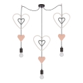 Otroška viseča svetilka na vrvici TRIO 3xE27/20W/230V rožnata/bela/siva
