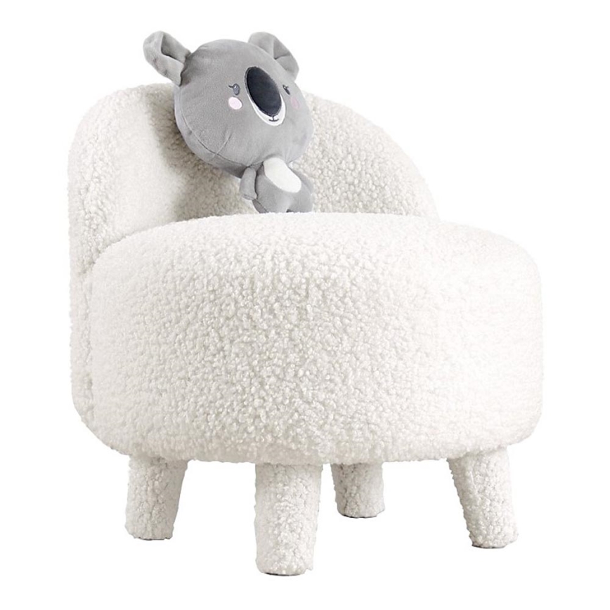 Otroški fotelj PIXI, premer 46 cm, v beli barvi