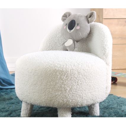 Otroški fotelj PIXI, premer 46 cm, v beli barvi