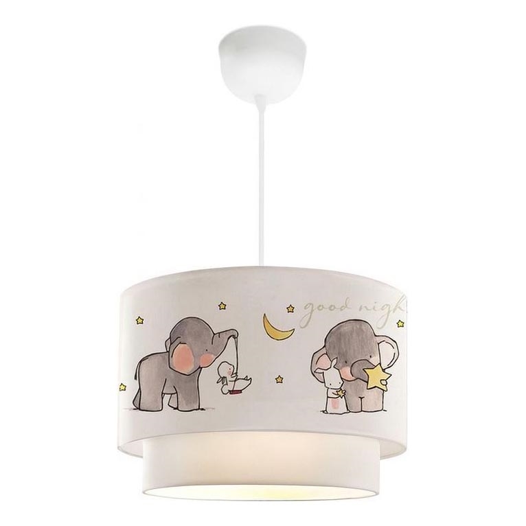 Otroški lestenec CANDY 1xE27/40W/230V bel/siv