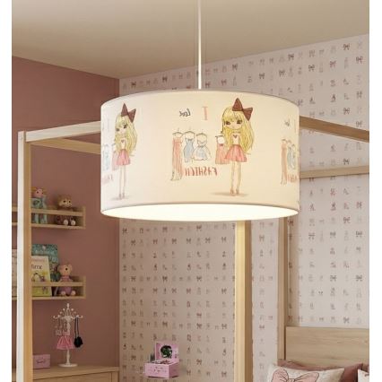 Otroški lestenec GIRLS VIBES 1xE27/60W/230V premer 40 cm Obožujem modo