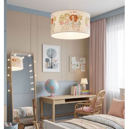 Otroški lestenec GIRLS VIBES 1xE27/60W/230V Ø 40 cm za deklice