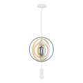 Otroški lestenec HOOPS na kablu 1xE27/20W/230V, premer 27 cm, večbarven