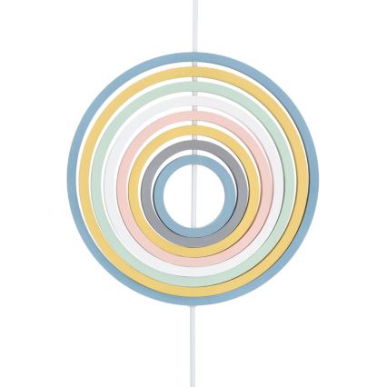 Otroški lestenec HOOPS na kablu 1xE27/20W/230V, premer 27 cm, večbarven