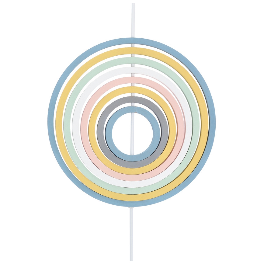 Otroški lestenec HOOPS na kablu 1xE27/20W/230V, premer 27 cm, večbarven