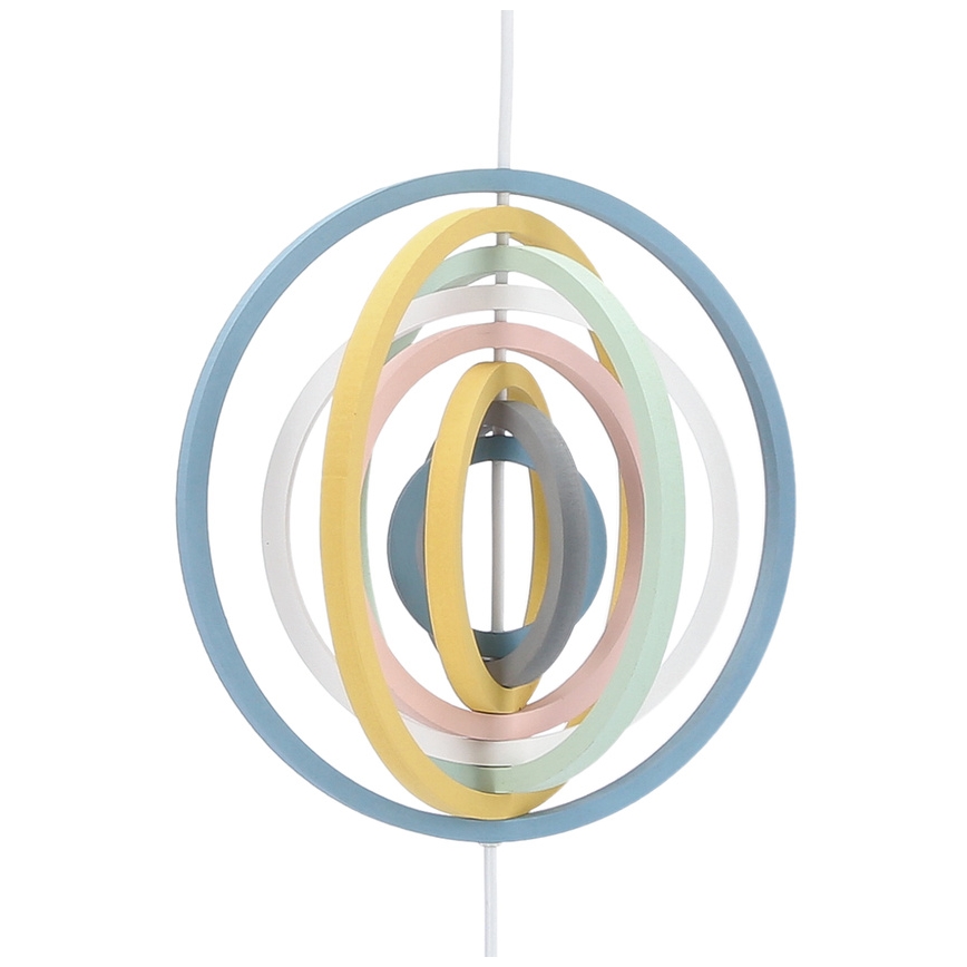 Otroški lestenec HOOPS na kablu 1xE27/20W/230V, premer 27 cm, večbarven