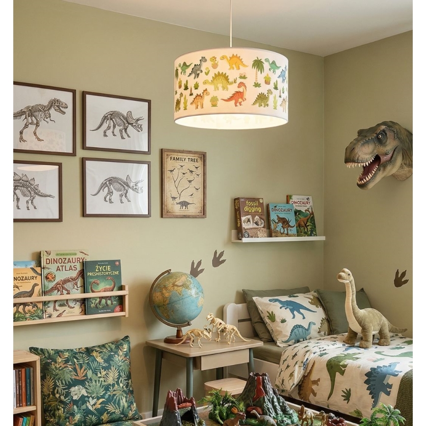 Otroški lestenec KIDS ROOM 1xE27/60W/230V, premer 40 cm, dinozaver