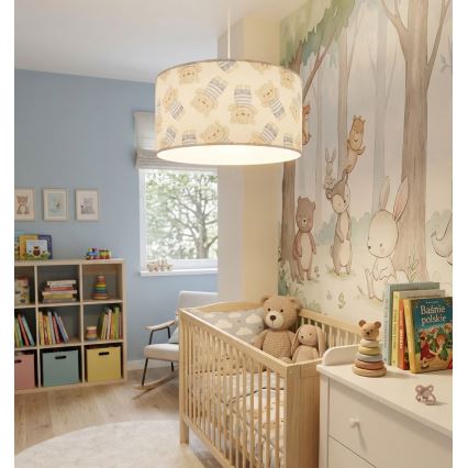 Otroški lestenec KIDS ROOM 1xE27/60W/230V, premer 40 cm, medvedek