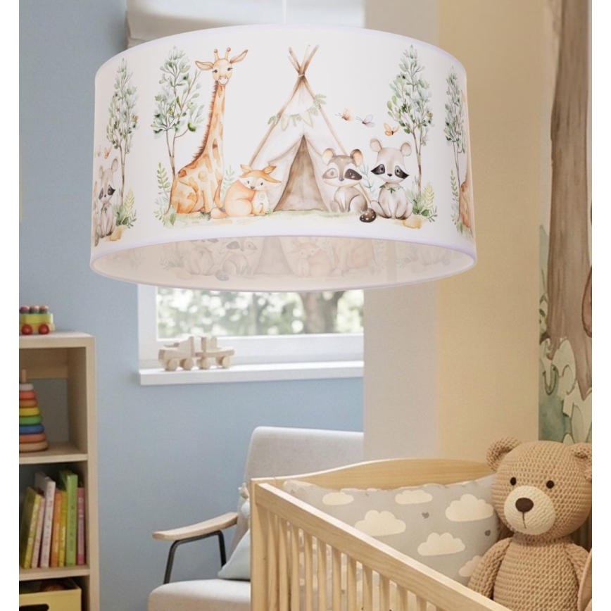 Otroški lestenec KIDS ROOM 1xE27/60W/230V, premer 40 cm, z živalskim motivom