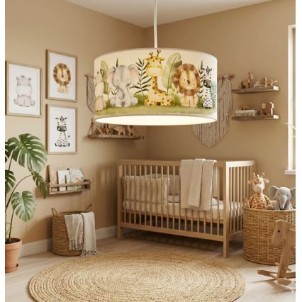 Otroški lestenec KIDS ROOM 1xE27/60W/230V Ø 40 cm džungla