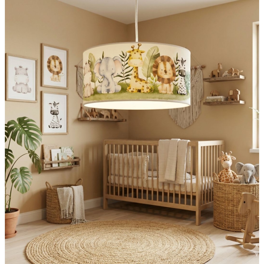 Otroški lestenec KIDS ROOM 1xE27/60W/230V Ø 40 cm džungla