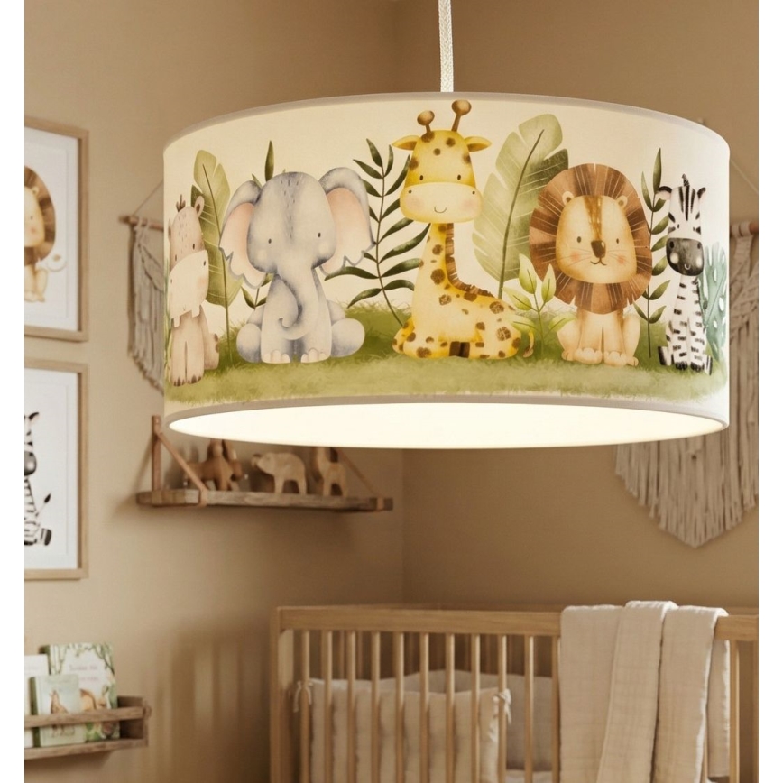 Otroški lestenec KIDS ROOM 1xE27/60W/230V Ø 40 cm džungla