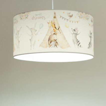 Otroški lestenec KIDS ROOM 1xE27/60W/230V Ø 40 cm z živalskim motivom