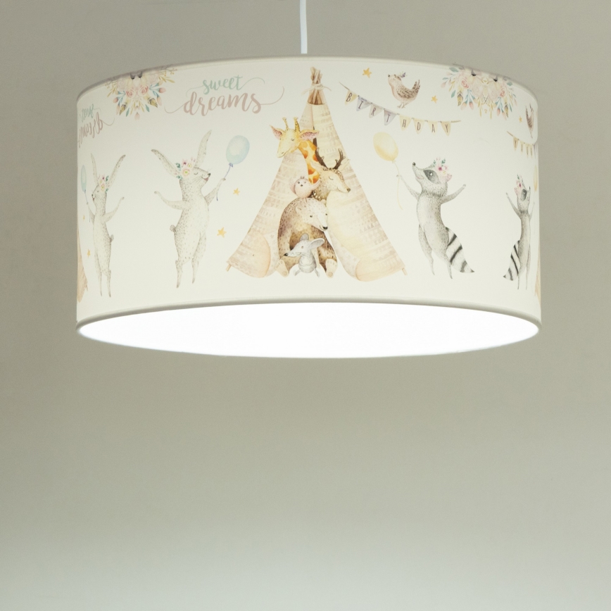 Otroški lestenec KIDS ROOM 1xE27/60W/230V Ø 40 cm z živalskim motivom