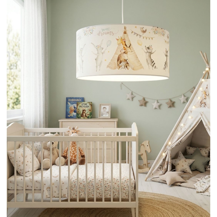 Otroški lestenec KIDS ROOM 1xE27/60W/230V Ø 40 cm z živalskim motivom