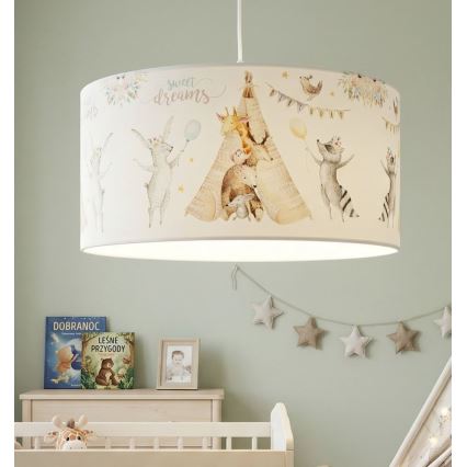 Otroški lestenec KIDS ROOM 1xE27/60W/230V Ø 40 cm z živalskim motivom