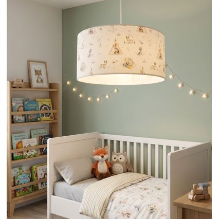 Otroški lestenec KIDS ROOM 1xE27/60W/230V Ø 40 cm z živalskim motivom