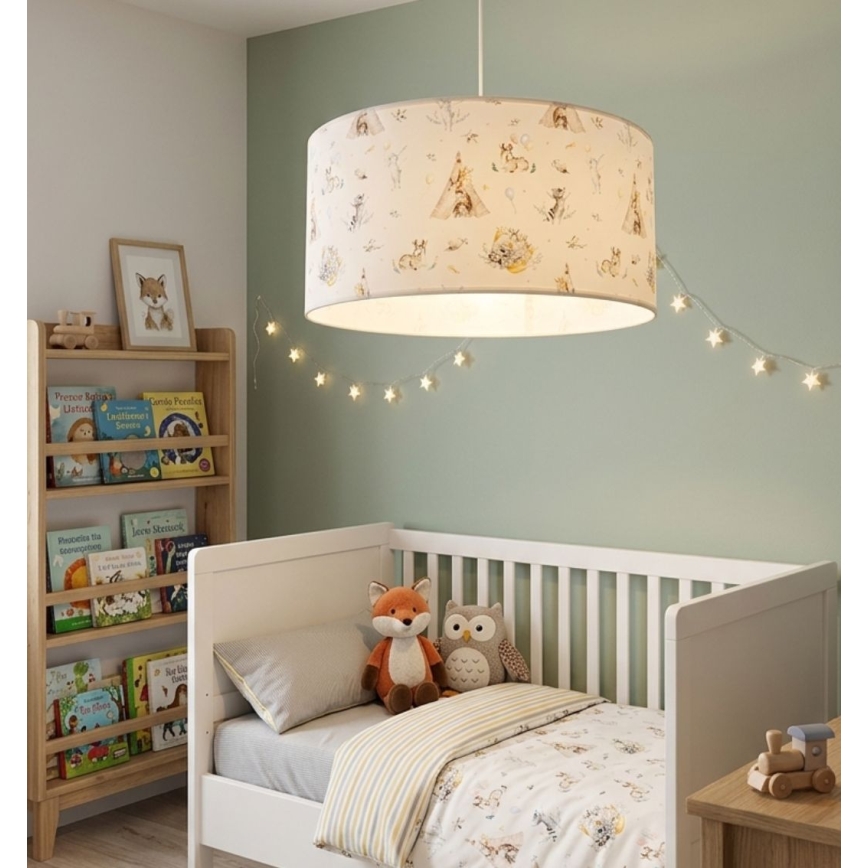 Otroški lestenec KIDS ROOM 1xE27/60W/230V Ø 40 cm z živalskim motivom
