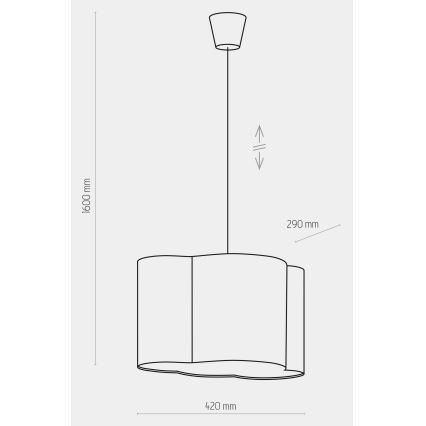 Otroški lestenec na vrvici CLOUD 1xE27/25W/230V moder