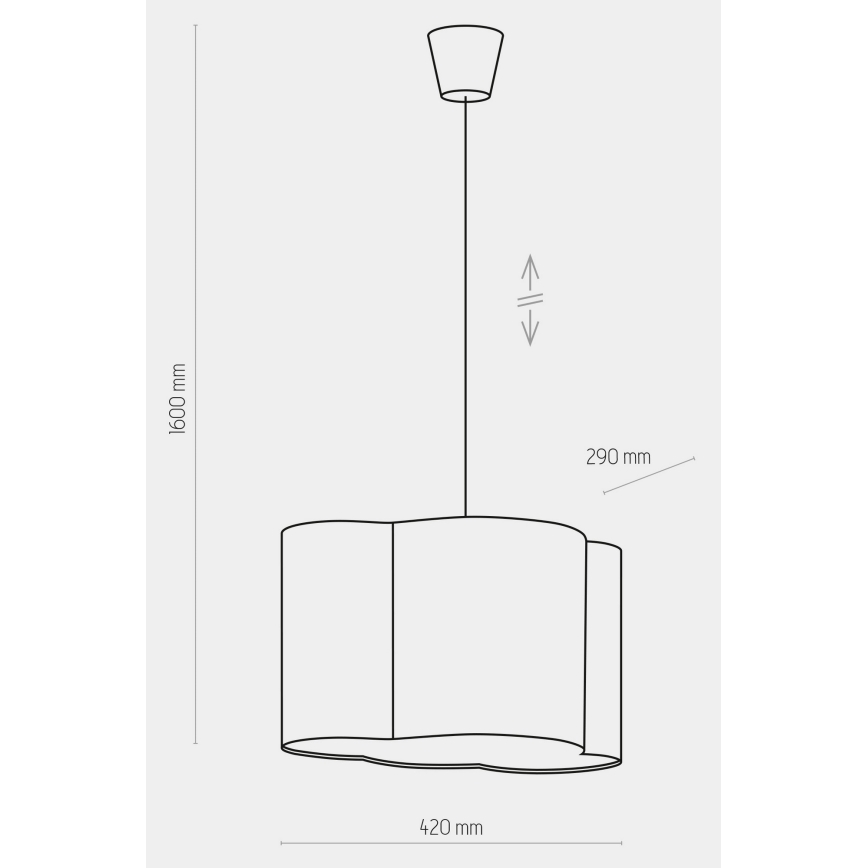 Otroški lestenec na vrvici CLOUD 1xE27/25W/230V moder