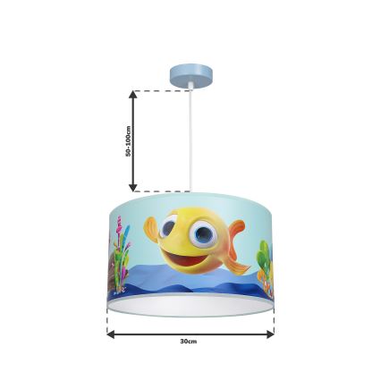 Otroški lestenec na vrvici FISH 1xE27/60W/230V