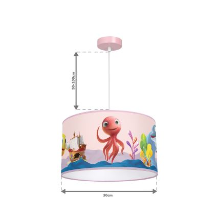 Otroški lestenec na vrvici OCTOPUS 1xE27/60W/230V