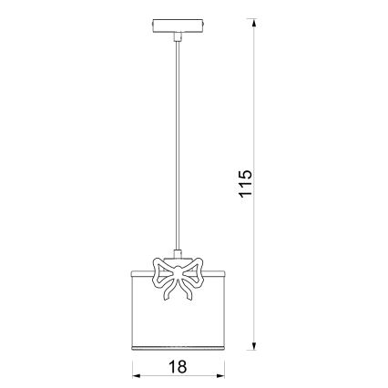 Otroški lestenec na vrvici SWEET 1xE27/15W/230V bela/bow