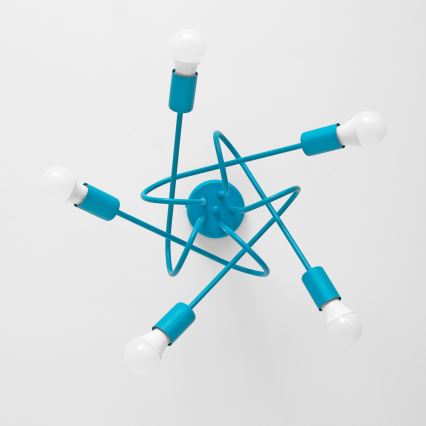 Otroški lestenec OXFORD 5xE27/15W/230V modra