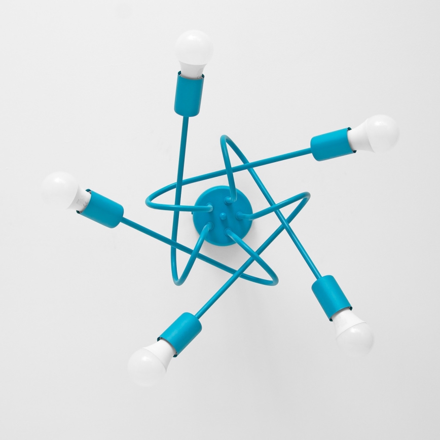 Otroški lestenec OXFORD 5xE27/15W/230V modra