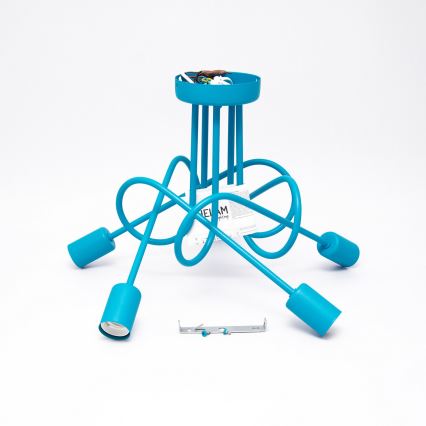 Otroški lestenec OXFORD 5xE27/15W/230V modra