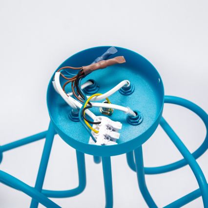 Otroški lestenec OXFORD 5xE27/15W/230V modra