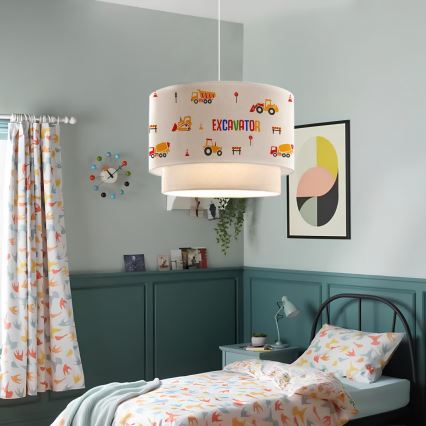 Otroški luster CANDY 1xE27/40W/230V bela/oranžna