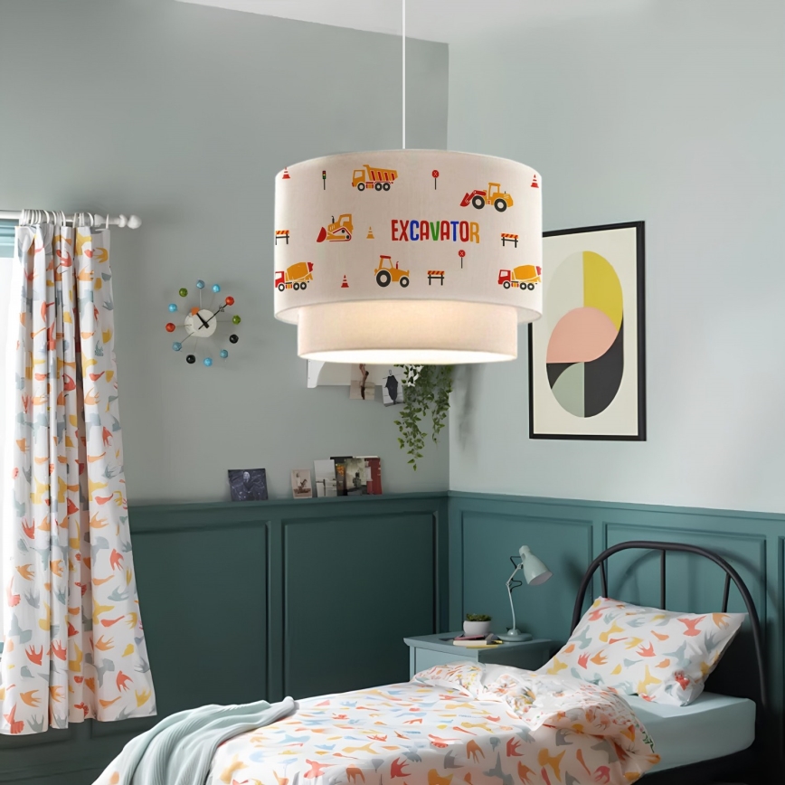 Otroški luster CANDY 1xE27/40W/230V bela/oranžna