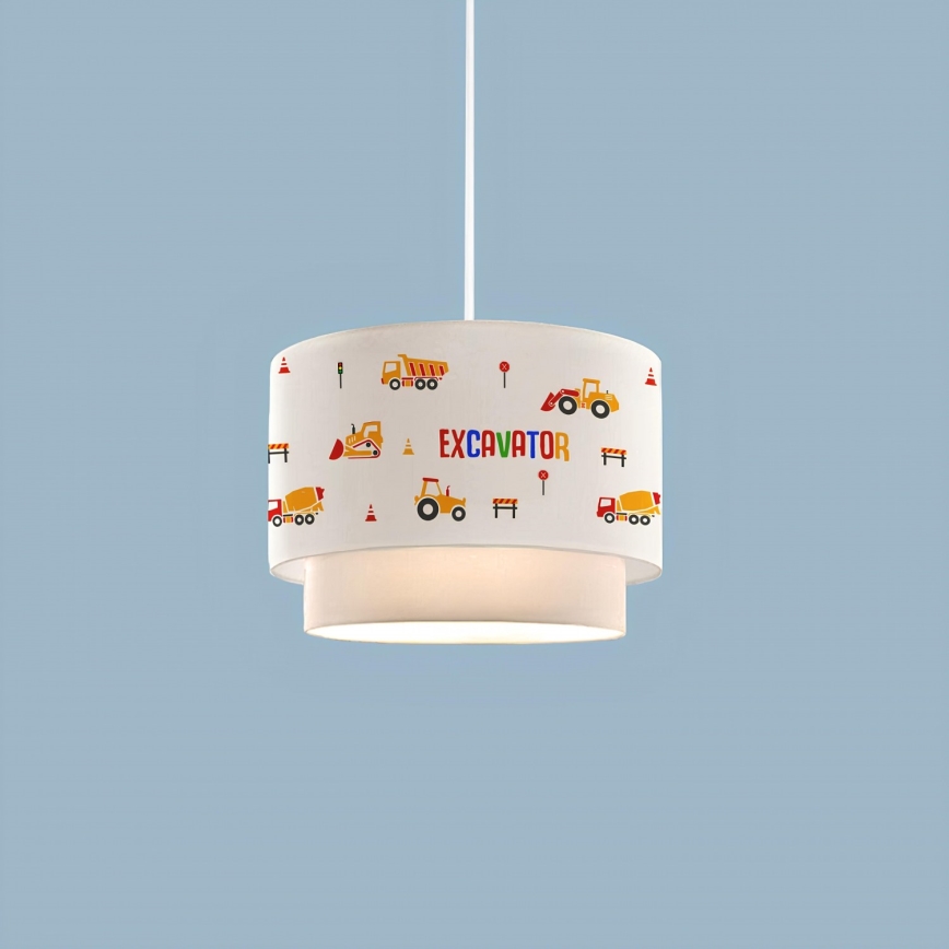 Otroški luster CANDY 1xE27/40W/230V bela/oranžna
