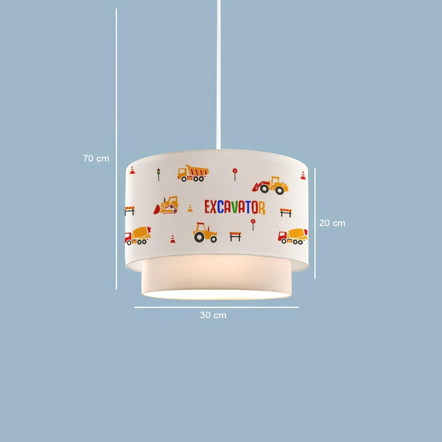 Otroški luster CANDY 1xE27/40W/230V bela/oranžna