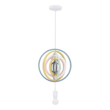 Otroški luster na vrvici HOOPS 1xE27/20W/230V Ø 27 cm pisan