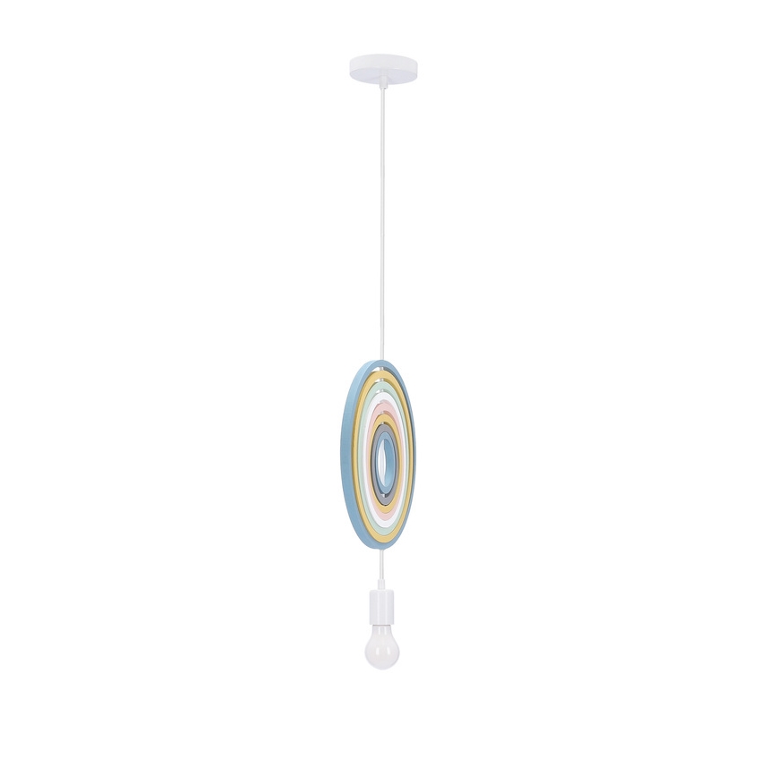 Otroški luster na vrvici HOOPS 1xE27/20W/230V Ø 27 cm pisan