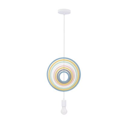 Otroški luster na vrvici HOOPS 1xE27/20W/230V Ø 27 cm pisan
