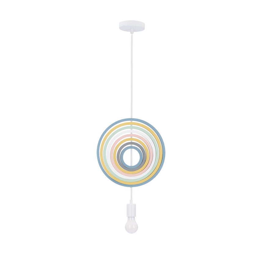 Otroški luster na vrvici HOOPS 1xE27/20W/230V Ø 27 cm pisan
