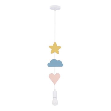 Otroški luster z vrvjo TRIO 1xE27/20W/230V rumena/modra/roza