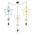 Otroški stropni lestenec TRIO 3xE27/20W/230V modra/roza/rumena