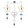 Otroški viseči luster TRIO 3xE27/20W/230V rumena/modra/siva