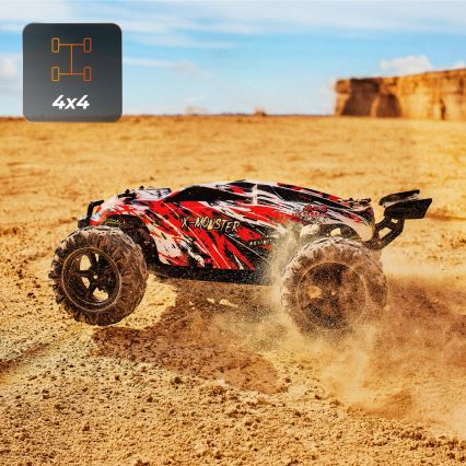 Overmax - RC avto z daljinskim upravljanjem X-MONSTER 3.5 1700 mAh črna/rdeča/zelena