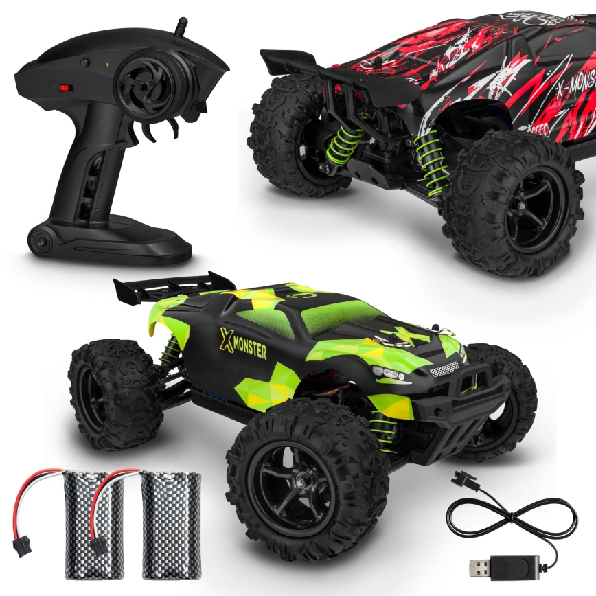 Overmax - RC avto z daljinskim upravljanjem X-MONSTER 3.5 1700 mAh črna/rdeča/zelena