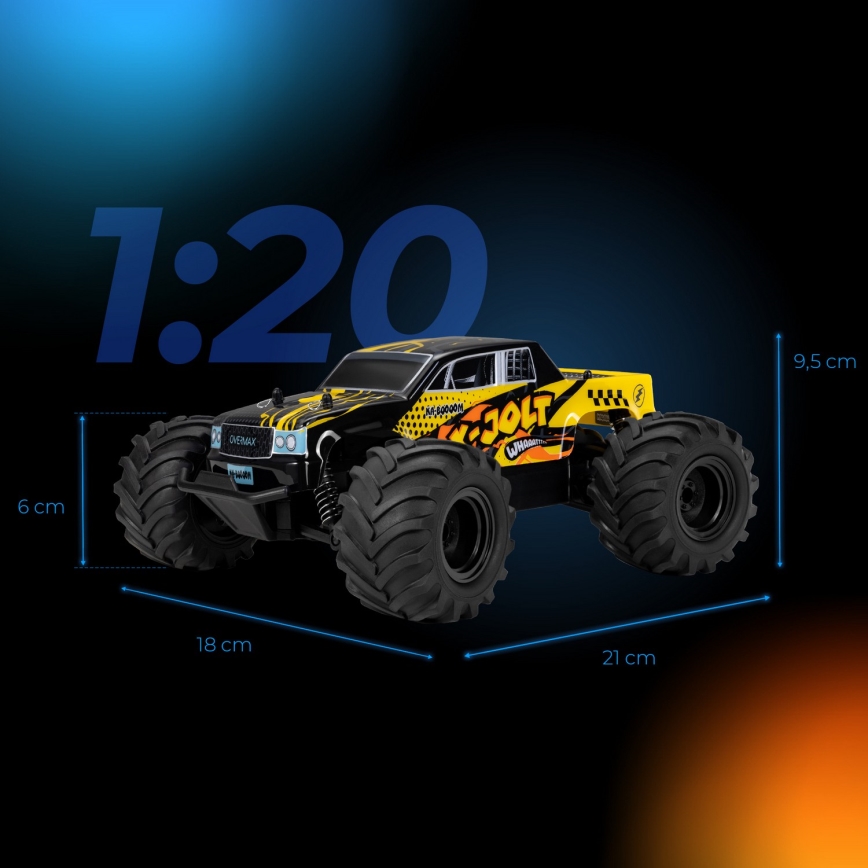 Overmax - RC avto z daljinskim upravljanjem X-JOLT 1000 mAh, črn/rumen