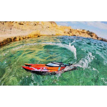 Overmax - RC čoln z daljinskim upravljalnikom X-TIDE 2400 mAh črn/oranžen