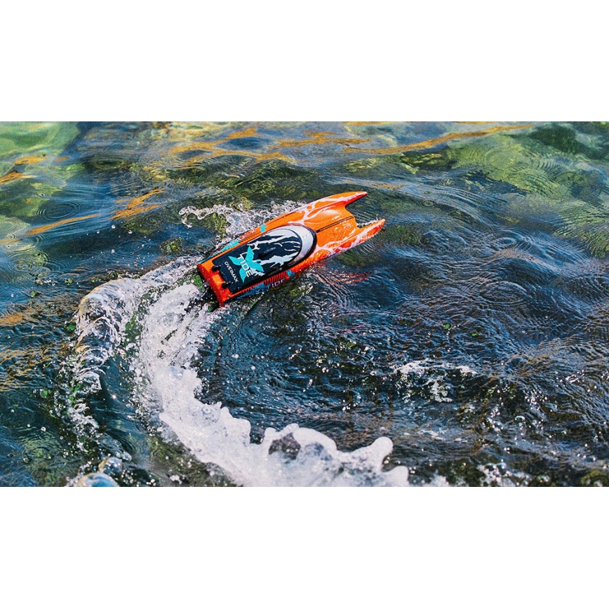 Overmax - RC čoln z daljinskim upravljalnikom X-TIDE 2400 mAh črn/oranžen