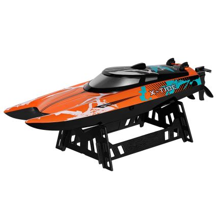 Overmax - RC čoln z daljinskim upravljalnikom X-TIDE 2400 mAh črn/oranžen