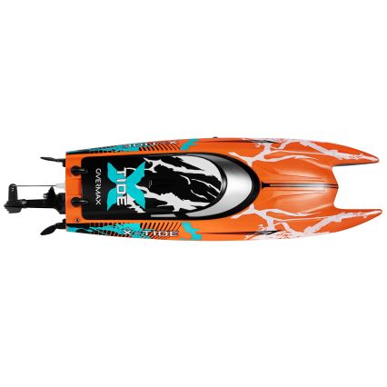 Overmax - RC čoln z daljinskim upravljalnikom X-TIDE 2400 mAh črn/oranžen